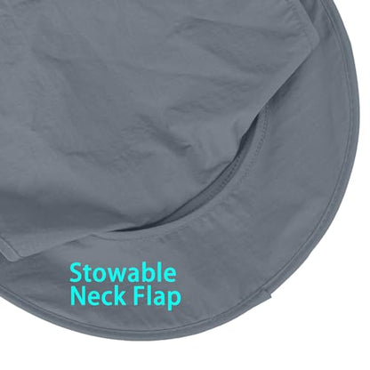 ZOORON Sun Hats for Men Women with Neck Flap Fishing UPF 50+ UV Protection - color: Dark Grey