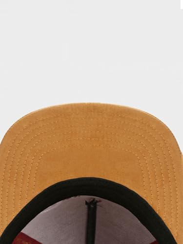 CL BK Fastball CAP1 Snapback Cap, Red and Tan Two-Tone, Suede Brim