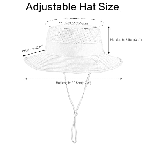 VOBOOM Unisex Wide Brim UV Protection Fishing Sun Hat - color: Black