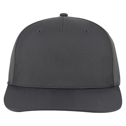 Ashen Fane Polyester Pro Style Structured High Profile Semi-Curved Bill Adjustable Snapback Hat - color: 5p - Charcoal Grey