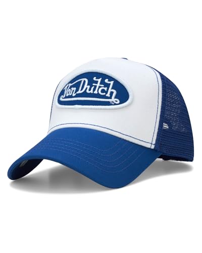 Von Dutch Unisex Trucker Hat, Colorblock, Mesh Back, Curved Bill, Snapback - color: Blue