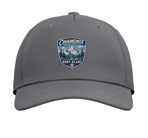 Chamonix Mont Blanc Mountain Hiking Adventure Nature Travel Adjustable Baseball Hat - color: Slate Grey