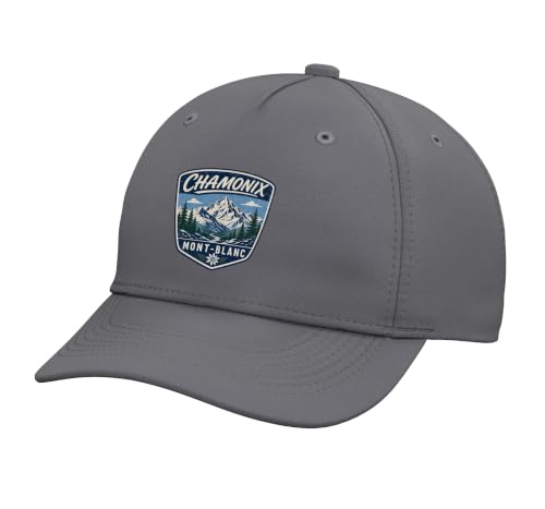 Chamonix Mont Blanc Mountain Hiking Adventure Nature Travel Adjustable Baseball Hat - color: Slate Grey