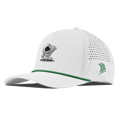 Branded Bills Moon Shot Curved 5 Panel Rope Hat for Men - color: White/Kellygreen