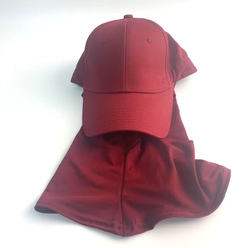 One-Piece Hijab Baseball Cap for Women Quick Dry Sun Hat Outdoor Headscarf - color: Burgundy