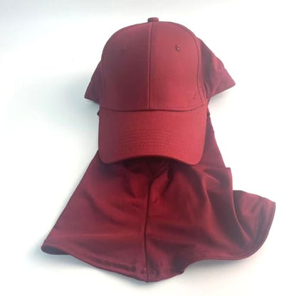 One-Piece Hijab Baseball Cap for Women Quick Dry Sun Hat Outdoor Headscarf - color: Burgundy
