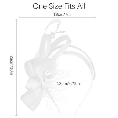 Fascinators Hats for Women, Fascinator Headband Tea Party Hat - color: White