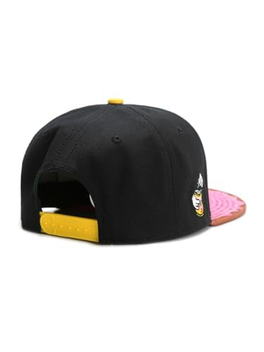 M Cap Donut Snapback Hat, Black Flat Bill Baseball Cap