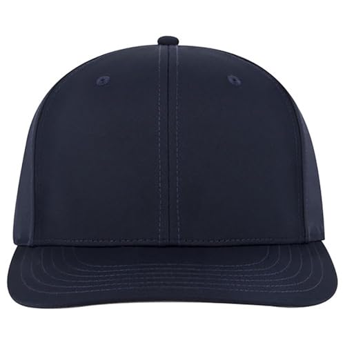 Ashen Fane Polyester Pro Style Structured High Profile Semi-Curved Bill Adjustable Snapback Hat - color: 6p - Navy