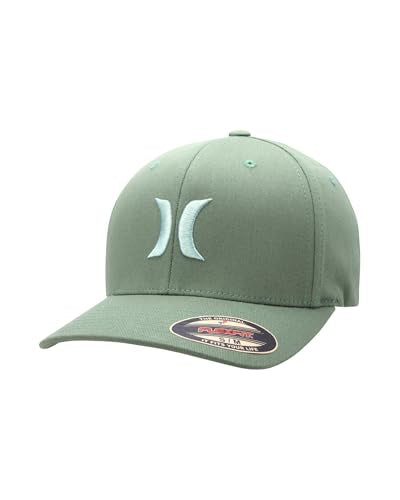 Hurley Mens Textured Fitted Baseball Cap, Moisture Wicking, Curved Brim - color: Veranda, size: Small-Medium