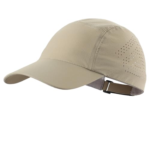Home Prefer Mens Womens UPF50+ Quick Dry Sun Hat Lite UV Protection Hat Baseball Caps Golf Cycling Fishing Sports Running Hat - color: Khaki