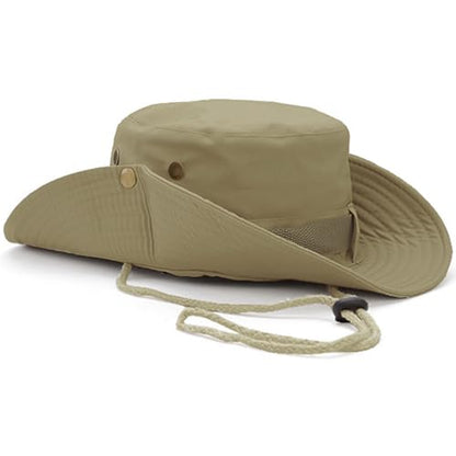 Sun Hats for Men Women, Fishing Hat UV Protection Wide Brim Bucket Hats Foldable Boonie Hat for Hiking Camping Safari - color: Brown