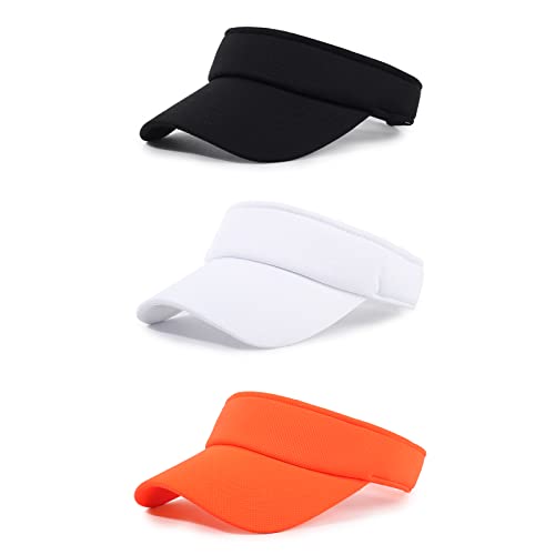 Sun Visor Hat Adjustable Outdoor Sports Cap for Men Women Adults - color: #2 Black-white-orange