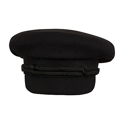 Sterkowski "Maciejówka Model 3" Fisherman Style Fiddler Cap | Wool Fiddler Cap for Men and Women | Warm Wool Captain Cap - color: Black, size: 7