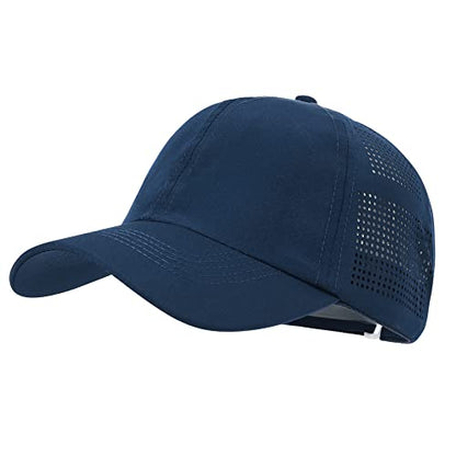 HH HOFNEN Women Quick Drying Baseball Cap Sun Hat Unstructured Golf Hat - color: #1 Prussian Blue