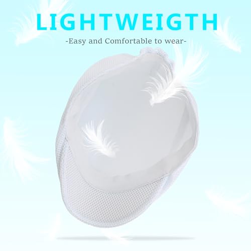 meioro Men's Mesh Flat Cap Summer Breathable Newsboy Hats Beret Ivy Cap Gatsby Irish Cabbie Driving Hat Full Head Wrap - color: White