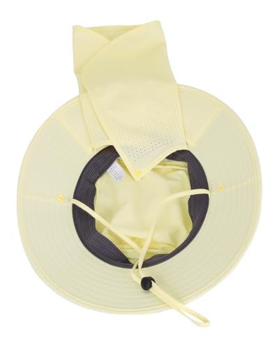UPF50+ Sun Hat for Men Women,UV Protection Wide Brim Mesh Fishing Hat with Neck Flap for Outdoor Hiking - color: Beige
