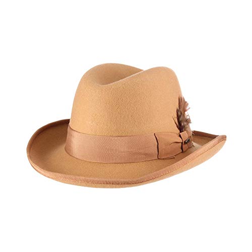 Scala Classico Men's Wool Felt Homburg Hat - color: Camel, size: X-Large