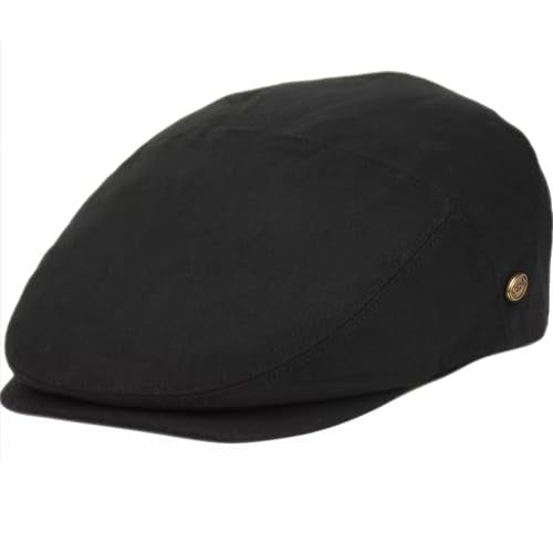 Men’s Cotton Flat Ivy Cap Lightweight Breathable Driving Hat Classic Golf Cabbie Newsboy Style Cap - color: Black-iv4128, size: Small-Medium