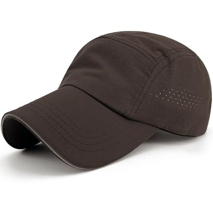 Lightweight Running Hat Breathable Mesh Cap Reflective Brim - color: Brown, size: X-Large-XX-Large