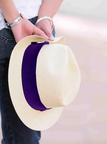 Gamboa Hatbands for Panama Hat Ribbon Hatband Cowboy Hats - color: Total Purple, size: Small