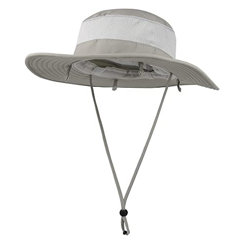 Outdoor Sun Hat UPF 50 Protection Waterproof Fishing hat Face Cover Summer Neck Flap Hat - color: Light Gray