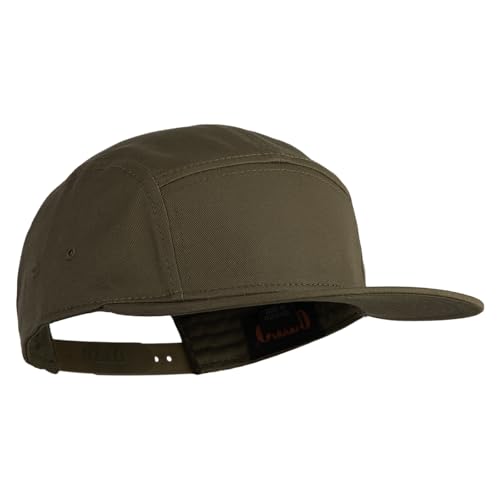 5 Panel Superior Cotton Twill Flat Bill Camper Cap - color: Coyote Brown