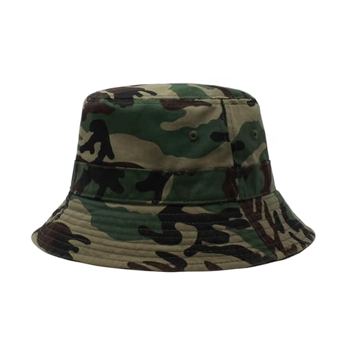 Hot Summer Bucket Hat - Trendy Cotton Sun Hat for Beach, Golf, Fishing - color: Camouflage