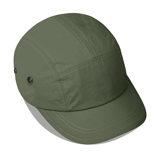 Clakllie Quick Dry Short Brim Cap for Men Lightweight 6 Panel Baseball Cap Golf Dad Hats Women's Running Trucker Hat - color: Bssd2547-green