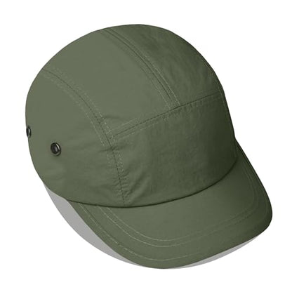 Clakllie Quick Dry Short Brim Cap for Men Lightweight 6 Panel Baseball Cap Golf Dad Hats Women's Running Trucker Hat - color: Bssd2547-green
