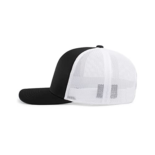 Pacific Headwear Snapback Trucker: Stylish Unisex Cap for All-Day Comfort - color: Black/White/Black, size: One Size