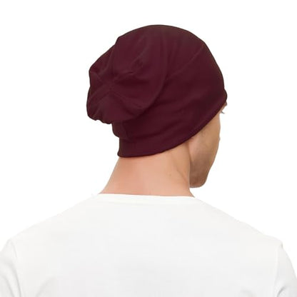 Unisex Slouchy Beanie Cotton Lightweight Beanie Hat Skull Cap Night Sleep Hat Hip-Hop Hat - color: Vine