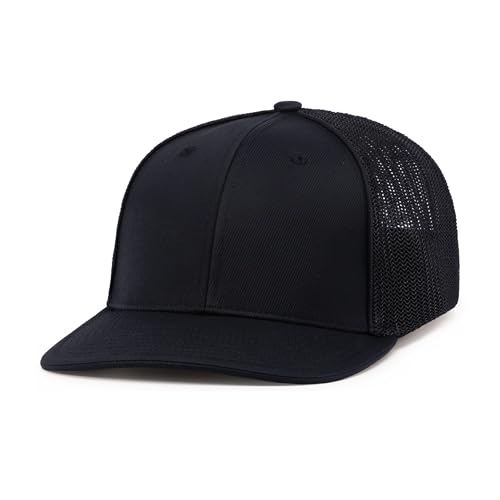 Pacific Headwear Unisex Adult Pacific Headwear Trucker Flexfit® Cap - color: Black, size: Small-Medium