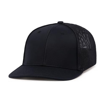 Pacific Headwear Unisex Adult Pacific Headwear Trucker Flexfit® Cap - color: Black, size: Small-Medium