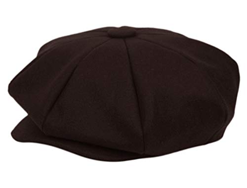 EPOCH Men's Newsboy Cap 8 Panel Wool Blend Gatsby Hat Vintage Big Apple Flat Cap Classic Driving Hat - color: Brown