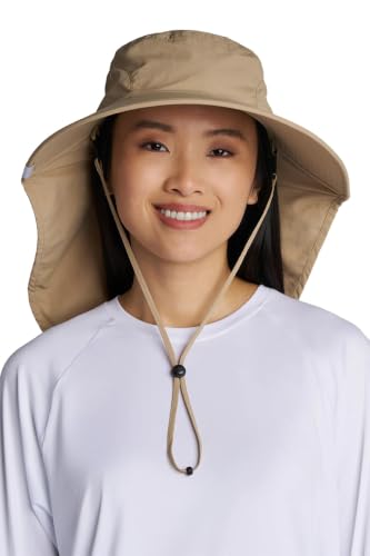 Unisex Wide Brim Sun Hat - UPF 50+ Sun Protection - SafeShade Hat - color: Tan