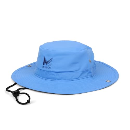 MISSION Cooling Bucket Hat - Unisex Wide-Brim Hat for Men & Women - Lightweight, Foldable & Durable - Cools Up to 2 Hours - color: Vibrant Blue