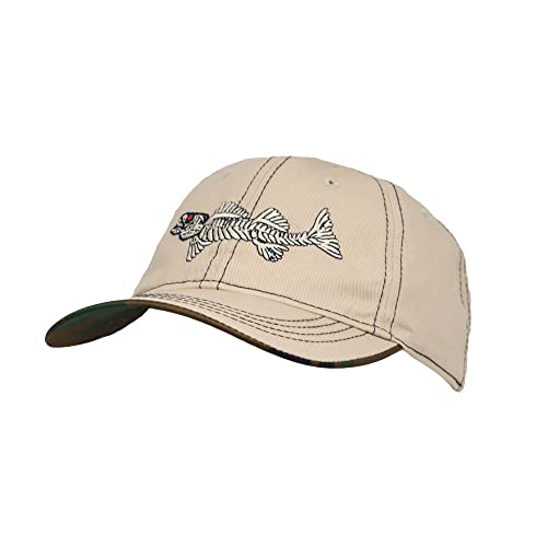 WITHMOONS Cotton Fishing Hat Fish Bone Embroidery Trucker Dad Baseball Cap YZ10119 - color: Beige