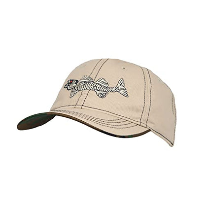 WITHMOONS Cotton Fishing Hat Fish Bone Embroidery Trucker Dad Baseball Cap YZ10119 - color: Beige