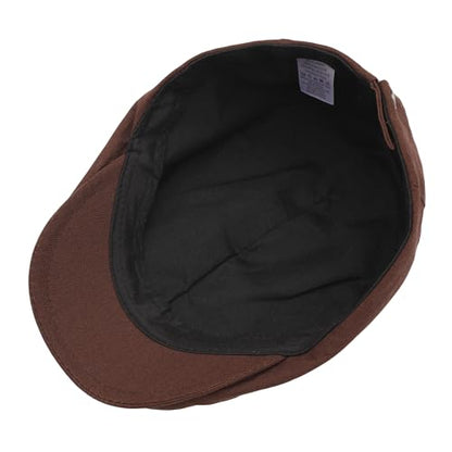 ZLYC 남성용 여름 플랫 캡 Scally Ivy Gatsby Newsboy Beret Driver Cabbie 사냥 모자 - color: 단단한 커피.