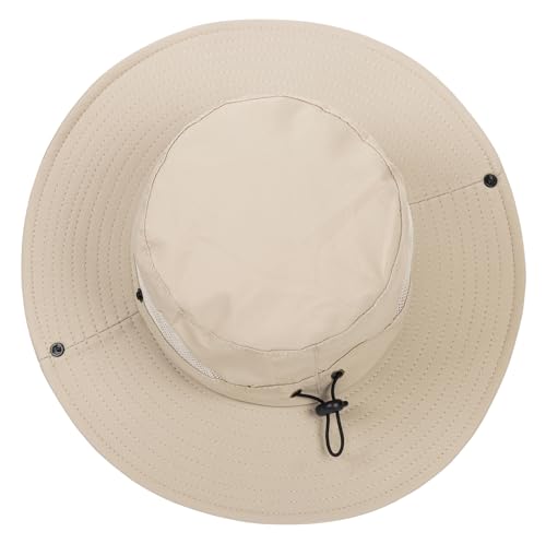 Kids Sun Hat with UV Protection Beach Bucket hat Safari Boonie Cap - color: Dark Beige