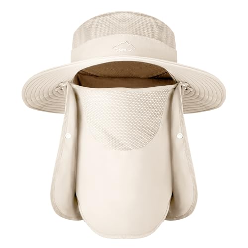 Sun Hats for Men Women UPF 50+ Waterproof Bucket Hat - color: Beige