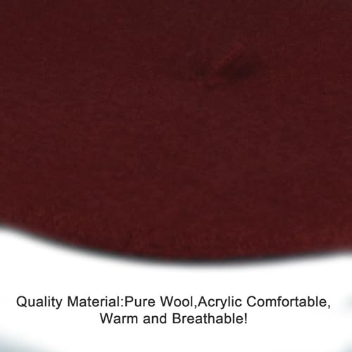 Women's Beret Hats – Chic French Berets for Women, Premium Wool Beret – A Classic Wardrobe Addition for Stylish Women - color: Wine