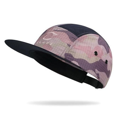 CLAPE Quick Dry 5 Panel Hat, Camo Lightweight Outdoor Cap - color: Cl5p32-purple