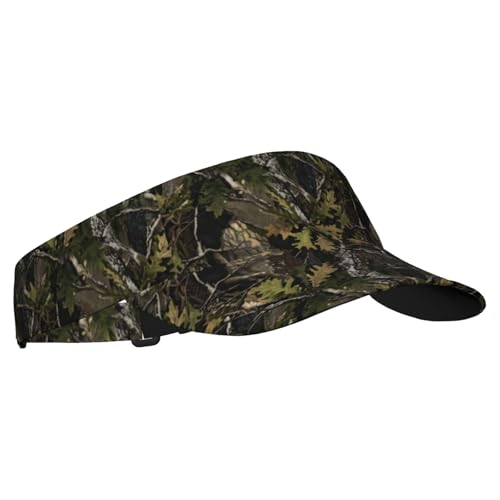 Adjustable Lightweight Open Top Sports Sun Visor Hat Cap for Golf Tennis - color: Jungle Camouflage