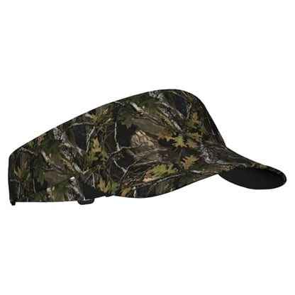 Adjustable Lightweight Open Top Sports Sun Visor Hat Cap for Golf Tennis - color: Jungle Camouflage