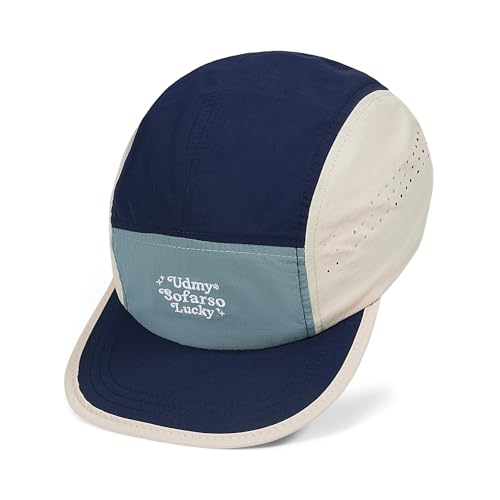 CLAPE Quick Dry 5 Panel Hat for Men, Breathable Mesh Lightweight Running Cap Outdoor Streetwear Flat Brim Hat - color: Bs265p15-navyblue