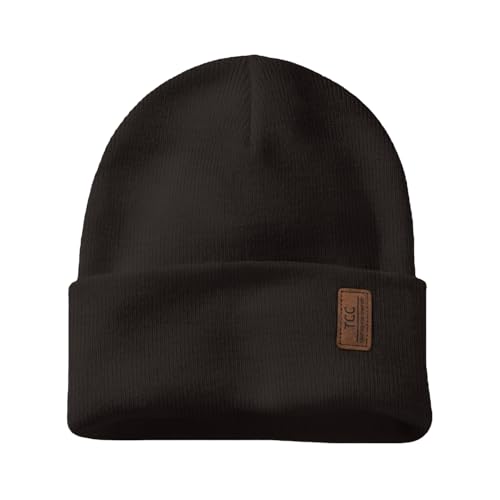 Beanie for Men Women | Cuffed Thick Soft Knitted Unisex Winter Hat Beanies Skull Cap - color: A07- Deep Coffee