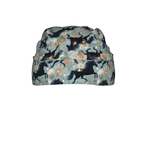 Adjustable Cycling Cap, Quick Dry Sports Bandana Skull Cap Helmet Liner - color: Funny Horses Flower