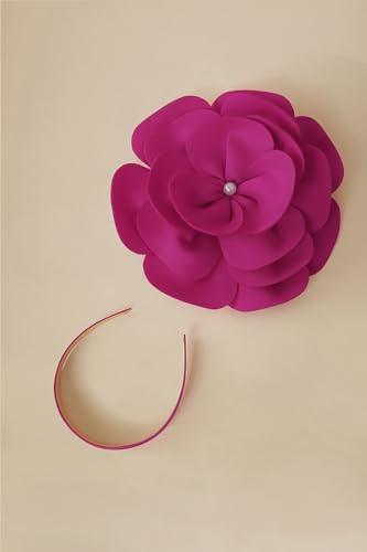 BABEYOND Fascinators Hats for Women Layered Flower Tea Party Derby Hats - color: Rose Red